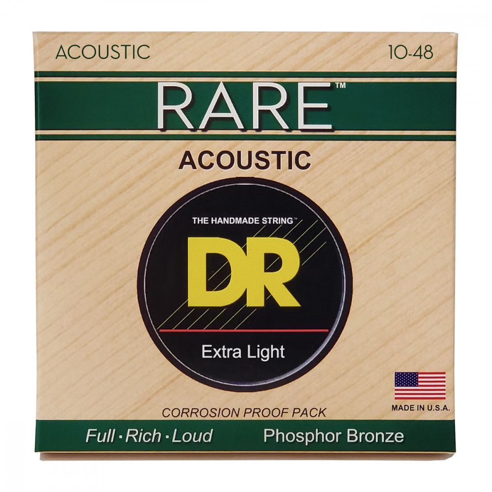 DR RPL-10 Acoustic Guitar Strings Rare .010-.048 Extra Light -Set 3