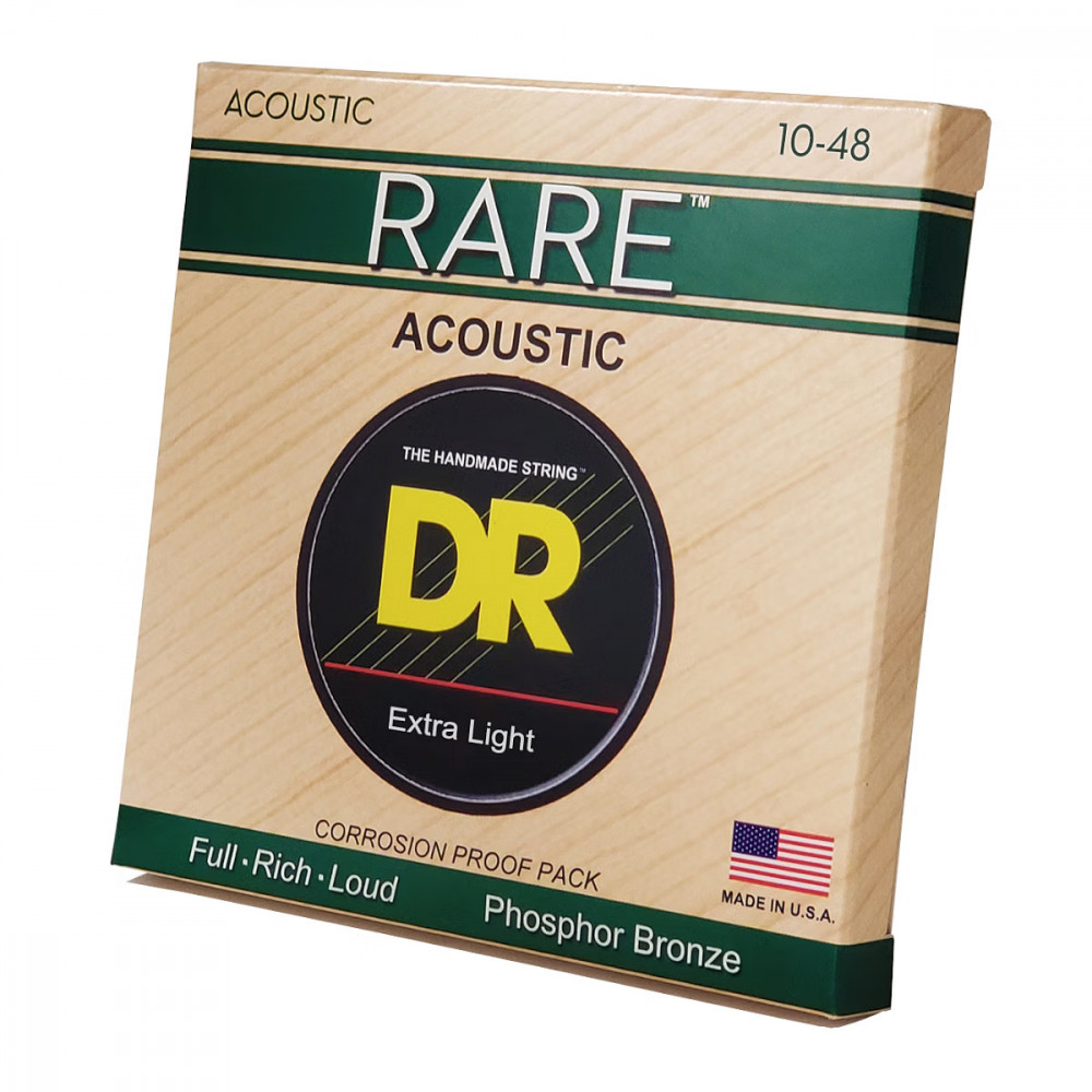 DR RPL-10 Acoustic Guitar Strings Rare .010-.048 Extra Light -Set 3