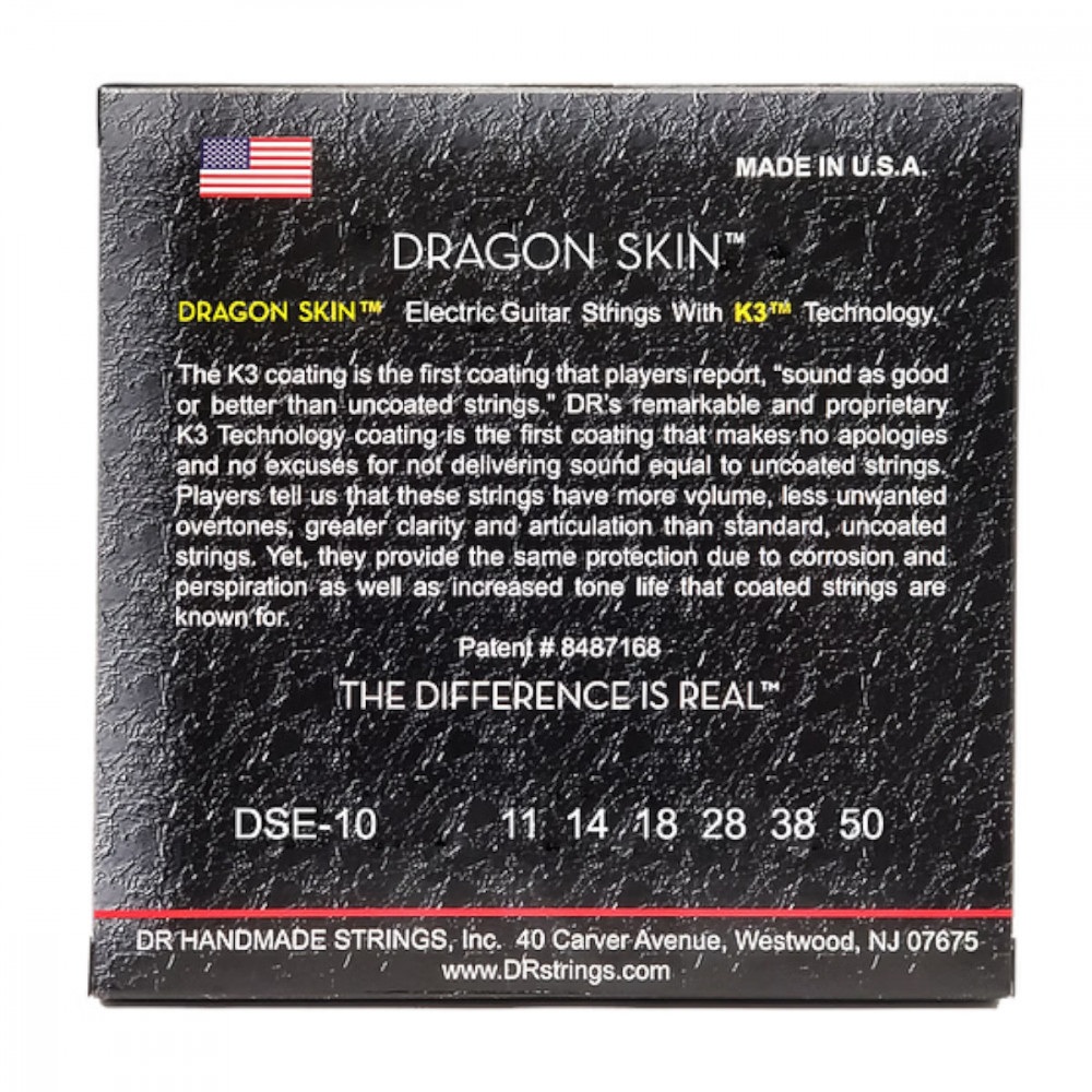 DR DSE-11 Electric Guitar Strings Dragon Skin .011-.050, Heavy -Set 2