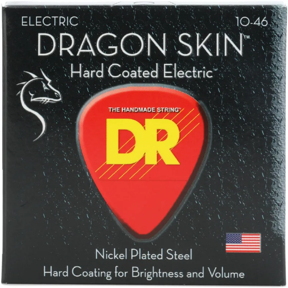 DR DSE-10 Electric Guitar Strings Dragon Skin .010-.046, Medium -Set 3