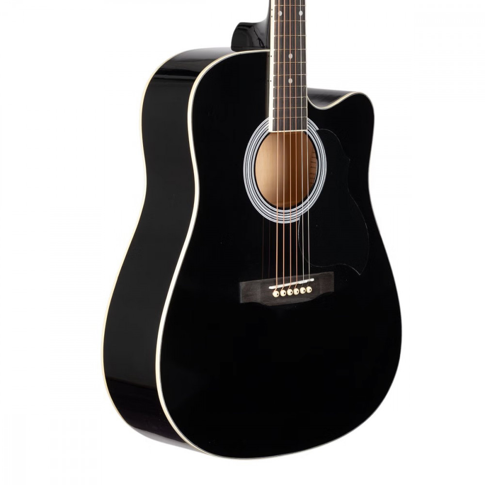 Granada GL113D-C Cut-Away Black Gloss Acoustic Guitar