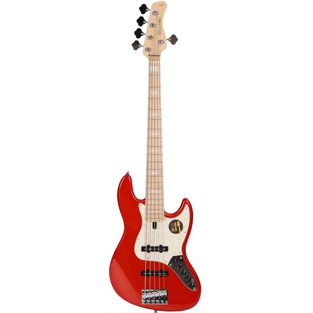 Sire V7 Swamp Ash-5 BMR V7 Series 5 String Swamp Ash Bright Metallic Red Electric Bass Guitar