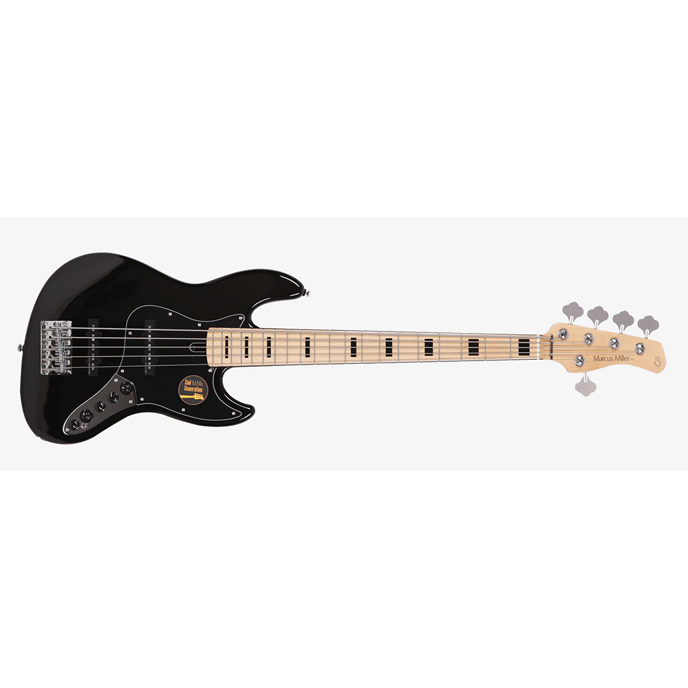 Sire V7 Vintage Alder-5 BK V7 Vintage Series 5 String Alder Black Electric Bass Guitar