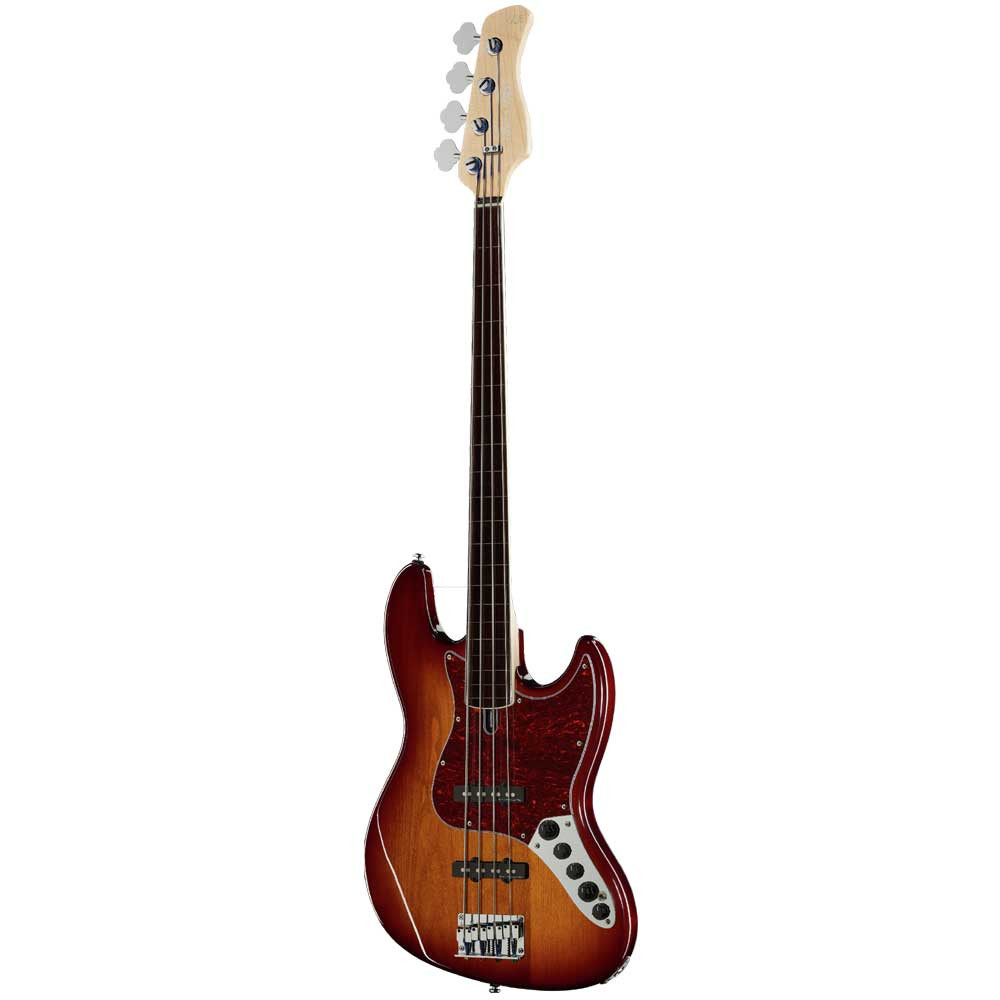 Sire V7 Alder-4 FL TS V7 Series 4 String Alder Fretless Tobacco Sunburst Electric Bass Guitar