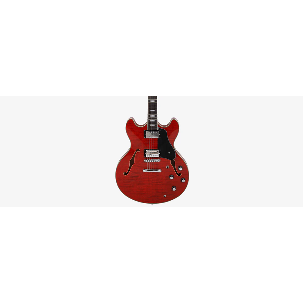 Sire H7 STR Semi Hollow Larry Calton H7 See Through Red Electric Guitar