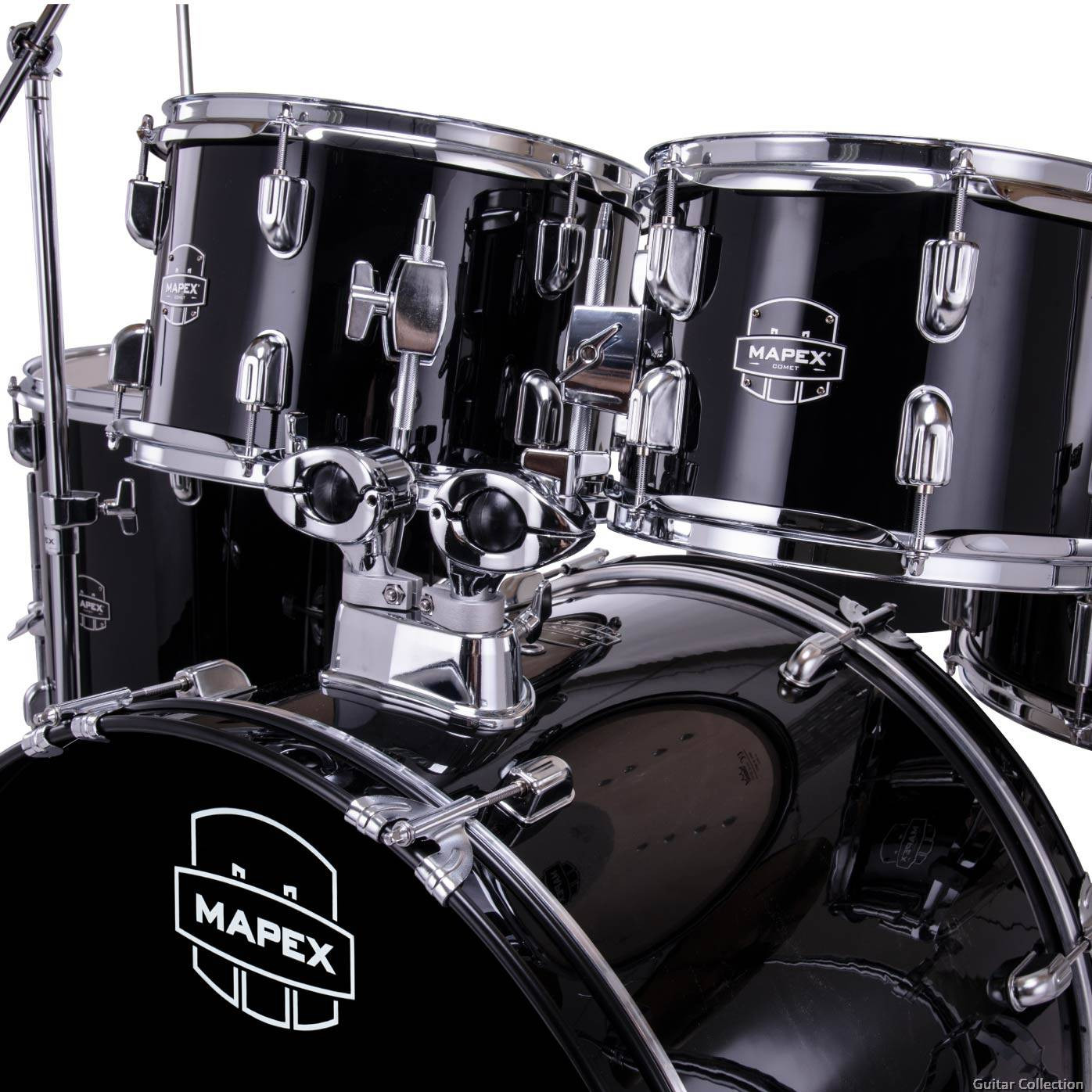 Mapex CM5295FTCDK-SC Comet 5 pcs Hybrid with Hardware, Throne & Cymbals Dark Black