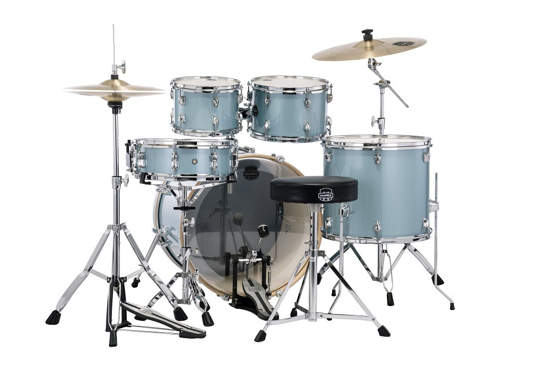 Mapex, Drum Set, Venus, 5 pcs, Hybrid with Hardware & Throne -Aqua Blue Sparkle VE5295FTVJ
