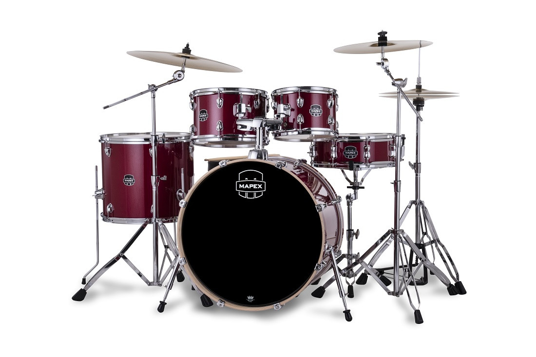 Mapex, Drum Set, Venus, 5 pcs, JAZZ, with Hardware & Throne -Crimson Red Sparkle VE5045FTVM
