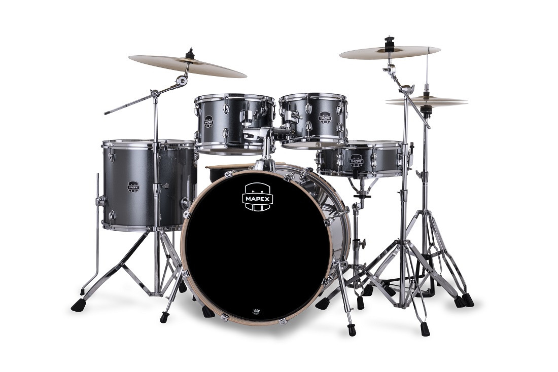 Mapex, Drum Set, Venus, 5 pcs, Hybrid with Hardware & Throne -Steel Blue Metallic VE5295FTVC