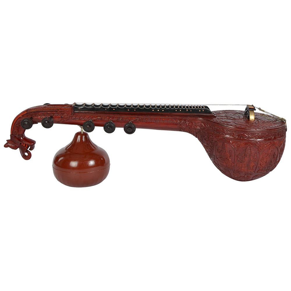 Indian Deep Carving Ekandam Veena Jackwood