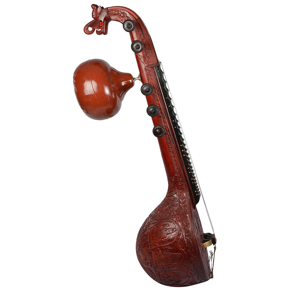 Indian Deep Carving Ekandam Veena Jackwood