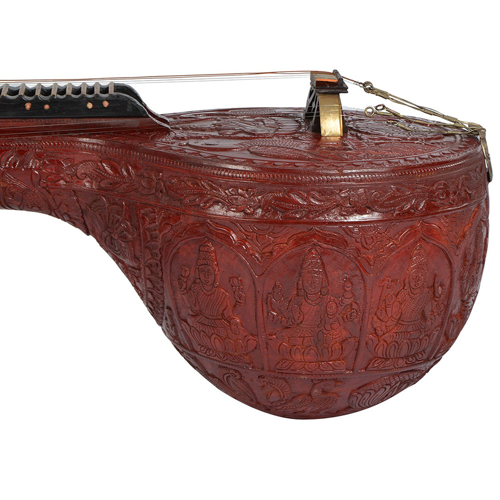 Indian Deep Carving Ekandam Veena Jackwood