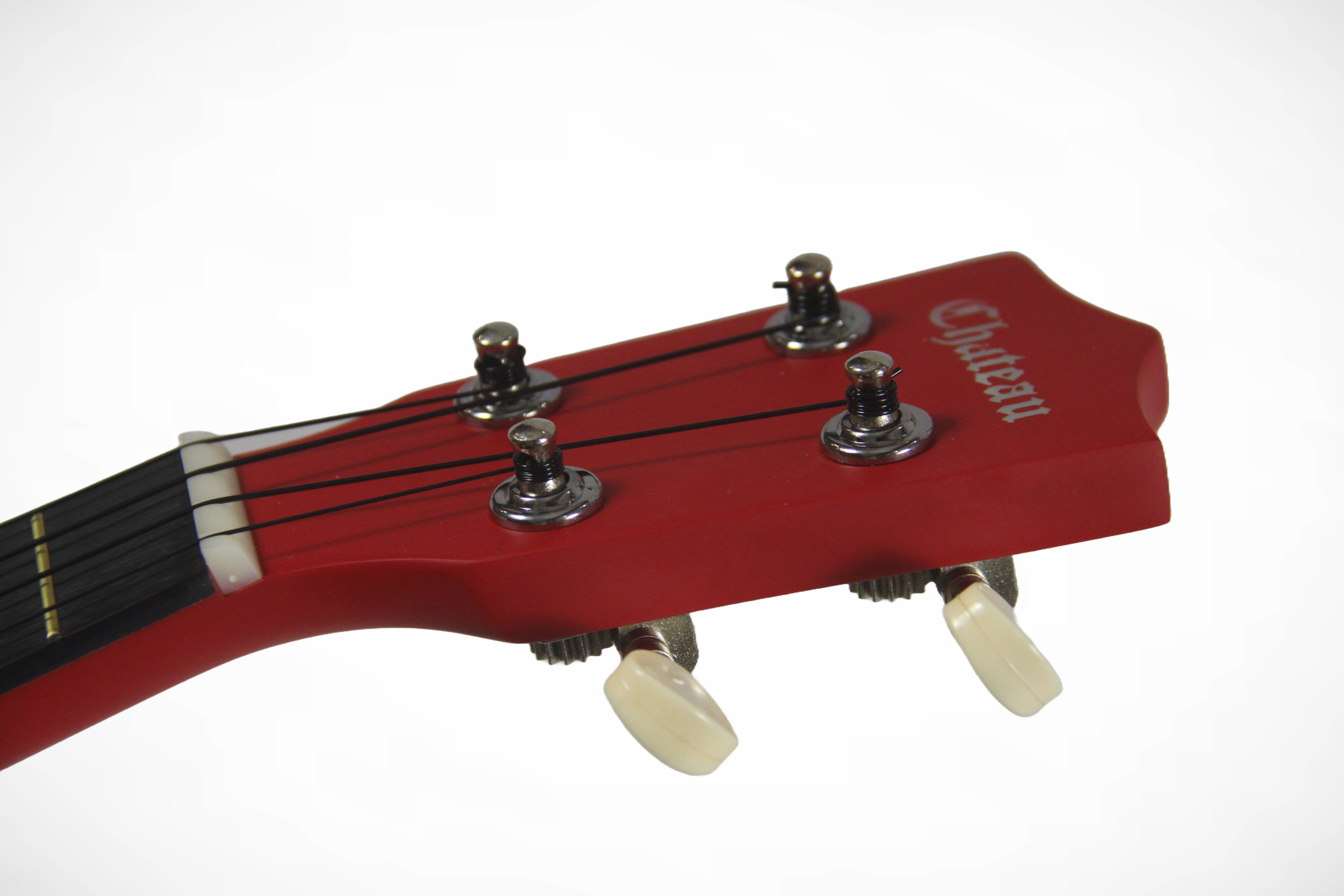 Chateau BAS01RD Bass Ukulele, Red with Bag