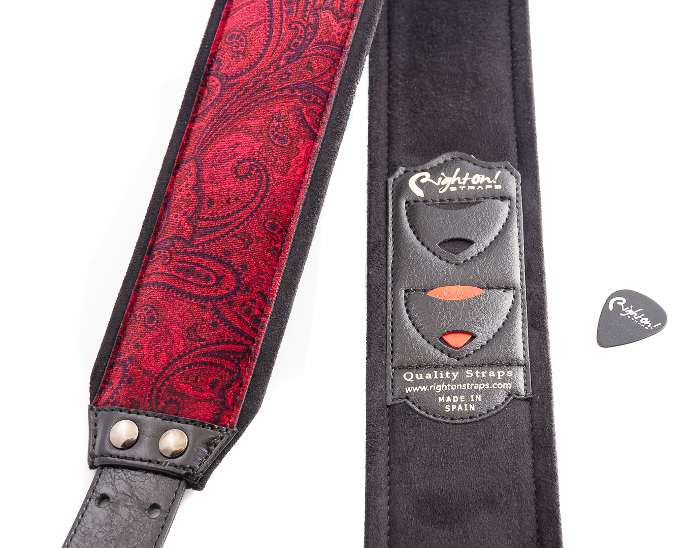 RightOn Paisley Velvet-70 Blue Guitar Strap - Groove Collection