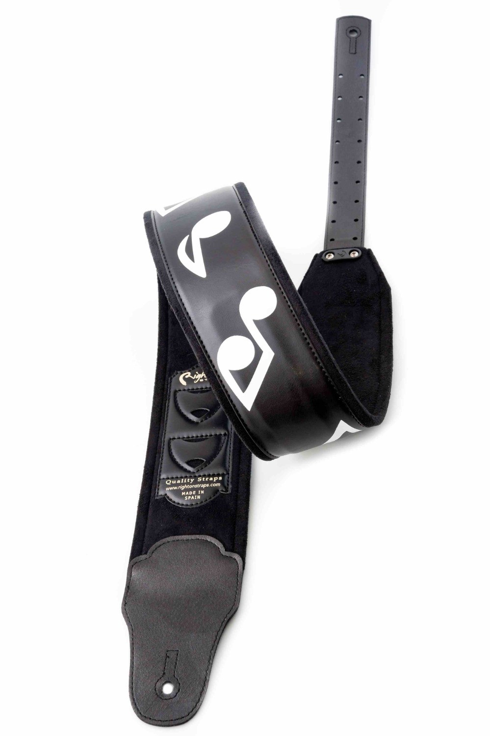 RightOn Stevie Black Guitar and Bass Strap
