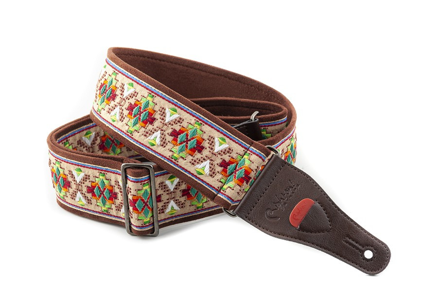 RightOn Lollapalooza II Beige Guitar Strap