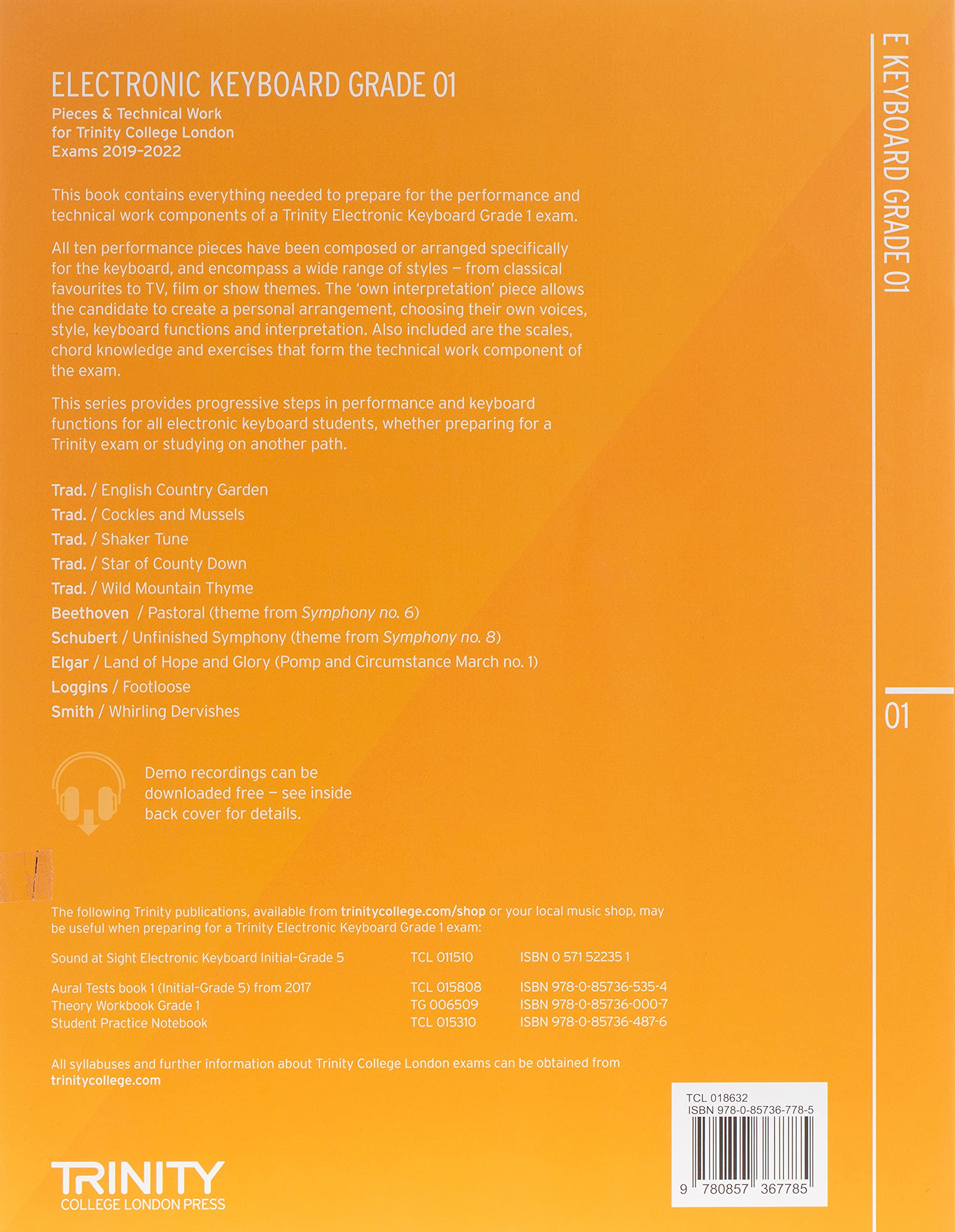Trinity Electronic Keyboard Exam Pieces & Technical Work from 2019-2022: Grade 1