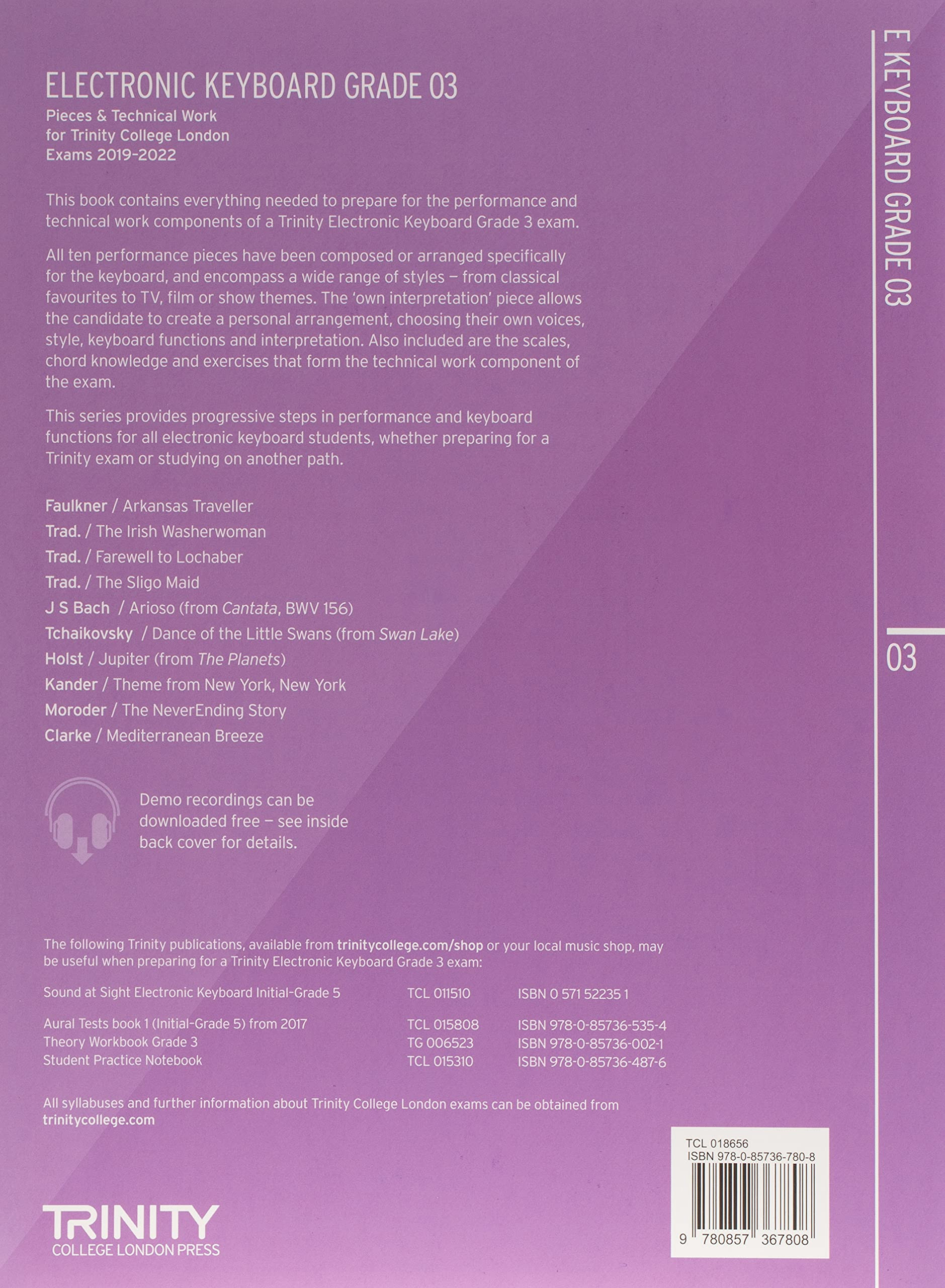 Trinity Electronic Keyboard Exam Pieces & Technical Work from 2019-2022: Grade 3