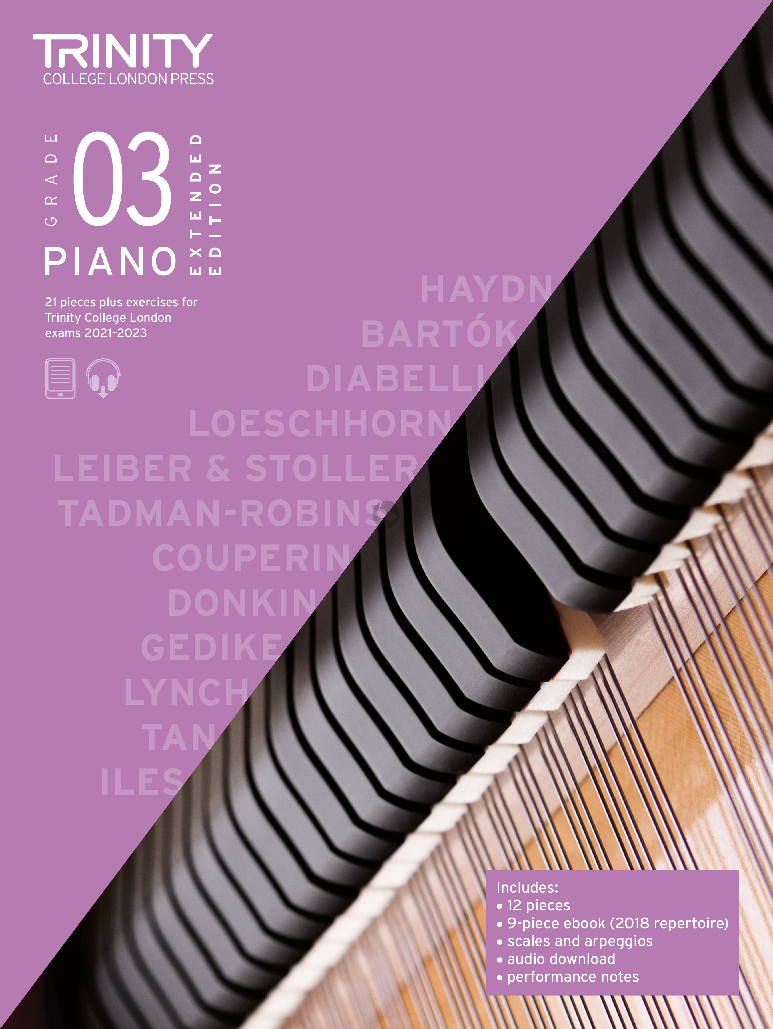 Trinity Piano Exam Pieces Plus Exercises from 2021–2023: Grade 3 – Extended Edition