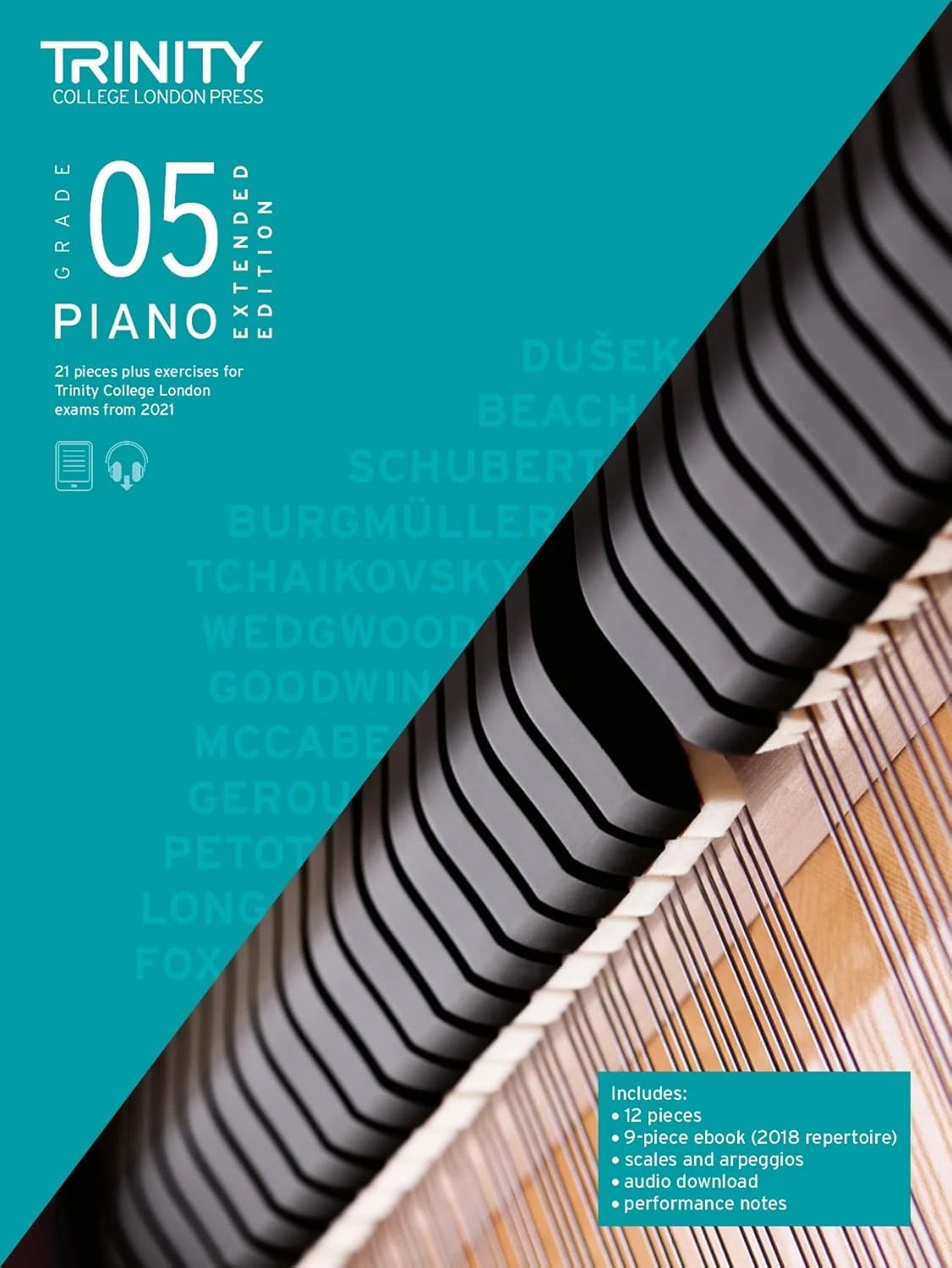 Trinity Piano Exam Pieces Plus Exercises from 2021–2023: Grade 5 – Extended Edition