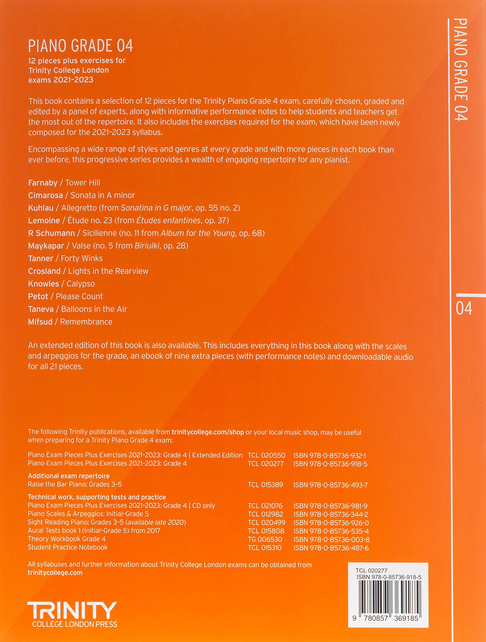 Trinity Piano Exam Pieces Plus Exercises From 2021-2023: Grade 4