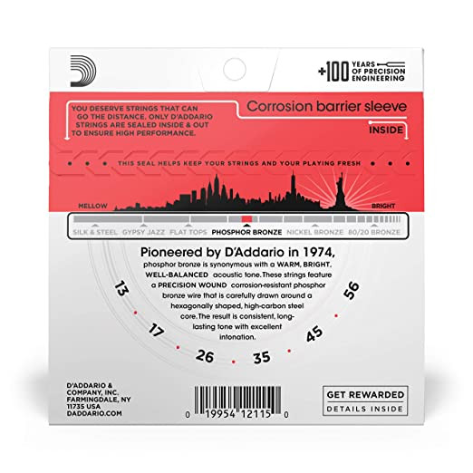 D Addario EJ17 13-56 Medium Acoustic Guitar Strings