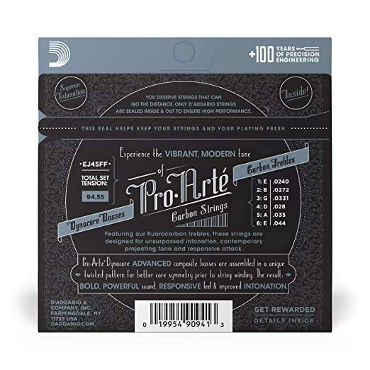 D Addario EJ45FF Normal Tension Carbon Classical Guitar Strings