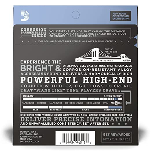 D Addario EPS190, 40-100 Custom Light Long Scale Bass Strings