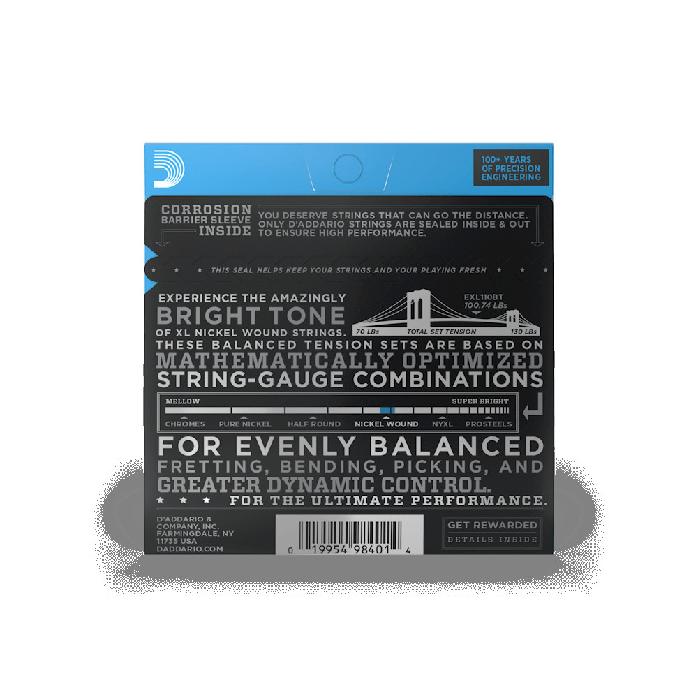 D Addario EXL110BT 10-46 Regular Light Balanced Tension Electric Guitar Strings