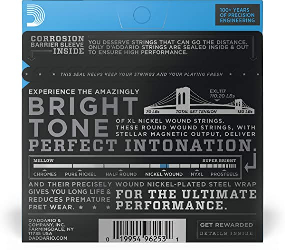 D Addario EXL117 11-56 Medium Top/Extra Heavy Bottom Electric Guitar Strings