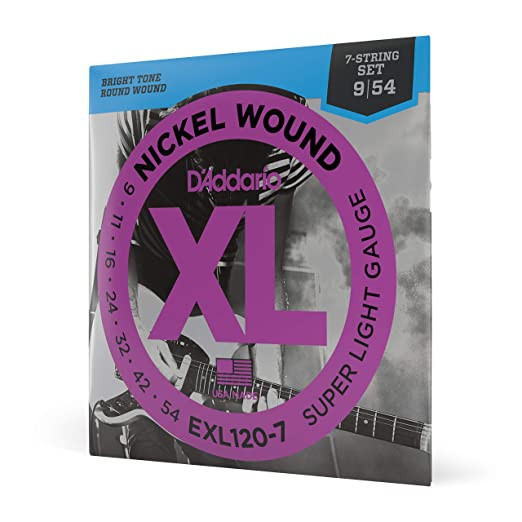 D Addario EXL120-7 09-54 Super Light 7-String Electric Guitar Strings