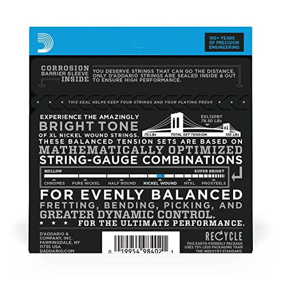 D Addario EXL120BT 09-40 Super Light Balanced Tension Electric Guitar Strings