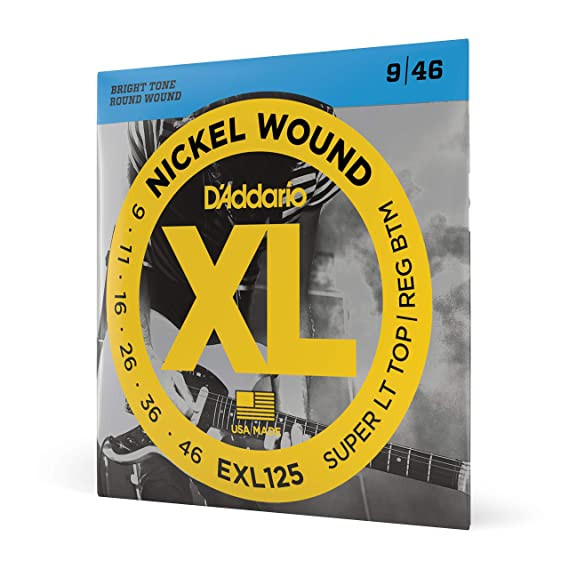 D Addario EXL125 09-46 Super Light Top/Regular Bottom Electric Guitar Strings