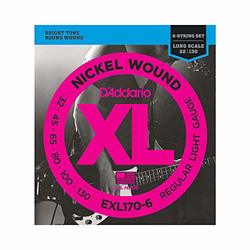 D Addario EXL170-6 32-130 Regular Light Long Scale 6-String Bass Strings
