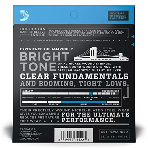 D Addario EXL220 2 S- 40-95 Super Light Long Scale Bass Strings