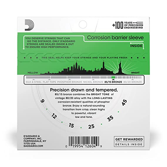 D'Addario EZ890 Bronze Superlight Acoustic Guitar Strings