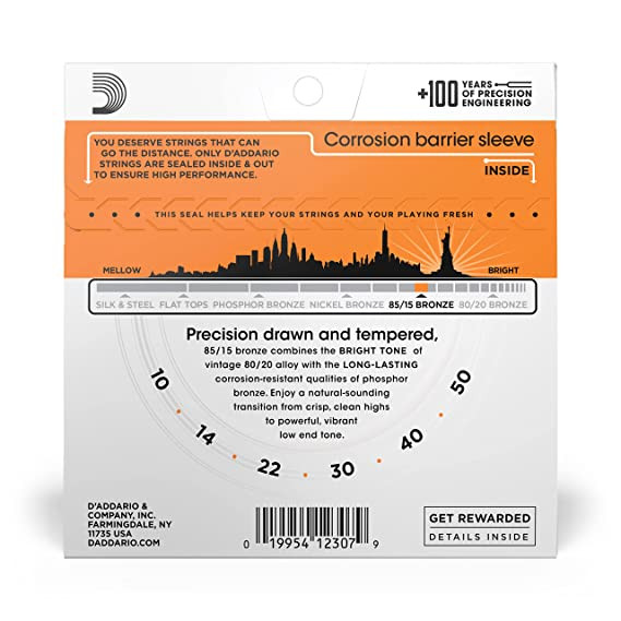D'Addario EZ900 85/15 Bronze Great American Extra Light Acoustic Guitar Strings