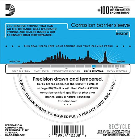 D'Addario Bronze EZ910 85/15 Acoustic Guitar Strings