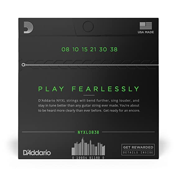 D Addario NYXL0838 08-38 Extra Super Light Electric Guitar Strings