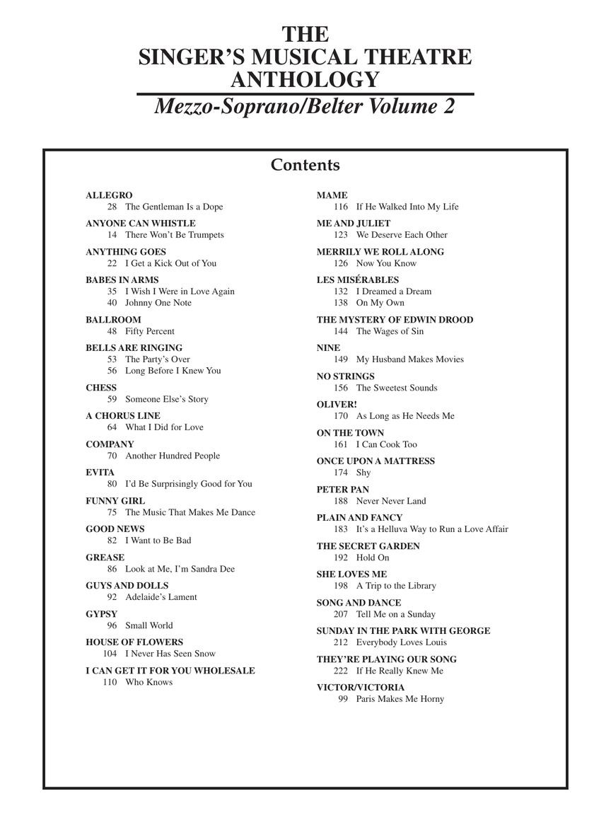 Hal Leonard Examination Book Singers Musical Theatre Anthology The Mezzo Soprano Belter-2